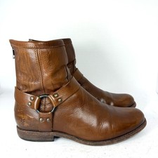 Frye Women's Phillip Harness Brown Leather Boots Size 10