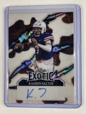 Kaidon Salter RC Auto #d /9 ‘24 Leaf Eclectic Exotic. Colorado Buffalo, Liberty