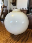 ANTIQUE WHITE MILKGLASS GLASS LIGHTNING ROD BALL 5”