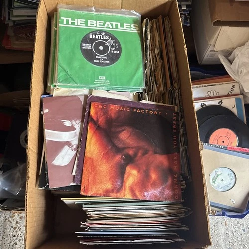 Vinyl 7” Singles In Large Box  Good Names Several Beatles 300+