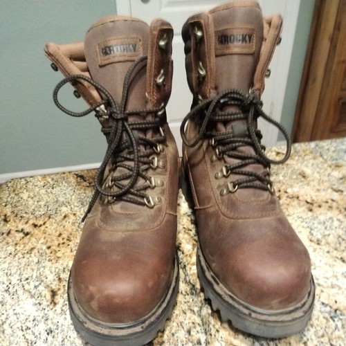 Rocky Brown Leather Ranger Waterproof Outdoor Hiking Boots RKS0437 Men's Sz 10 W - Picture 8 of 12