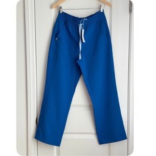 Figs High Waisted Davia Straight Leg Pants in Royal Blue, Size Medium Petite