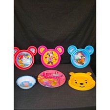 Disney Mickey Minnie Mouse Winnie the Pooh Peppa Pig Kids Plate and Bowl Set 6pc