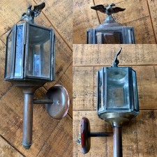 Vintage Brass Carriage Lamp, Electrical fitments, ideal for restoration