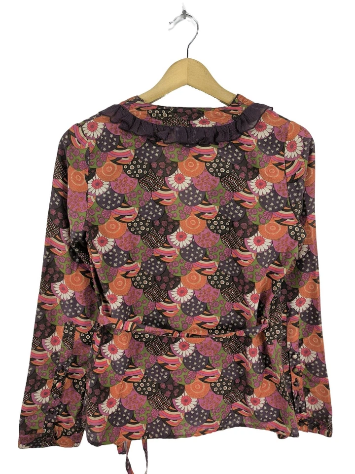 PEPE JEANS Blusa cruzada Mujeres Blusa Talla EU 38 rosa-negro-naranja claro - Imagen 2 de 4