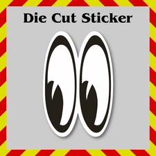 Moon Eyes, Classic Hot Rod Style Vinyl Sticker Decal for Water Bottles & Laptops