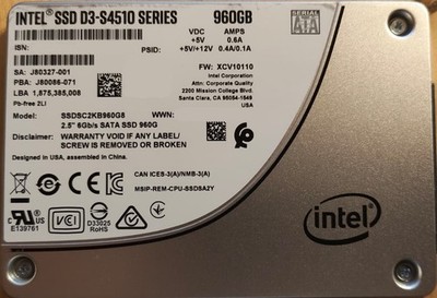 Intel D3-S4510 Serie 960GB, Interne SSD, 2,5 Zoll (SSDSC2KB960G8), 100% Health 2