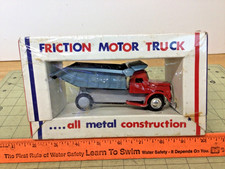Vintage tin Dump truck friction motor 5110 made in Japan with original package