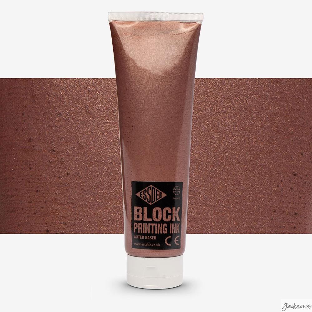 Essdee Premium Block Printing Ink Water Based 300ml Metallic Bronze Printmaking