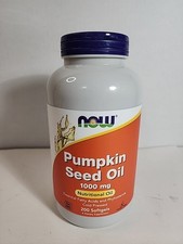 NOW Pumpkin Seed Oil 200 Count Cold Pressed Herbal Supplement 1000mg