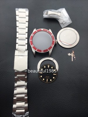 DIY Watch Part Kit for 2824 Heritage Black Bay 41mm Case+Dial+Hands+Steel Strap