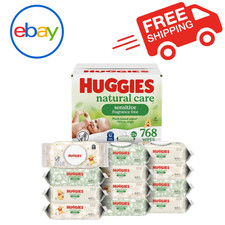 Huggies Natural Care Sensitive Baby Wipes Unscented 768 Count Hypoallergenic