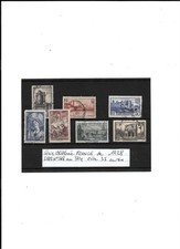 série oblitérée FRANCE de 1938 n°388 au 394 côte 35 euros