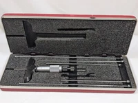 Starrett No. 440 Depth Micrometer Gauge Set 0-6" .001" 6 Rods Case USA
