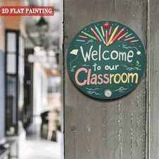 2D Flat - Flat Round Aluminum Decorative Signs And Plaques, Suitable for Home, C