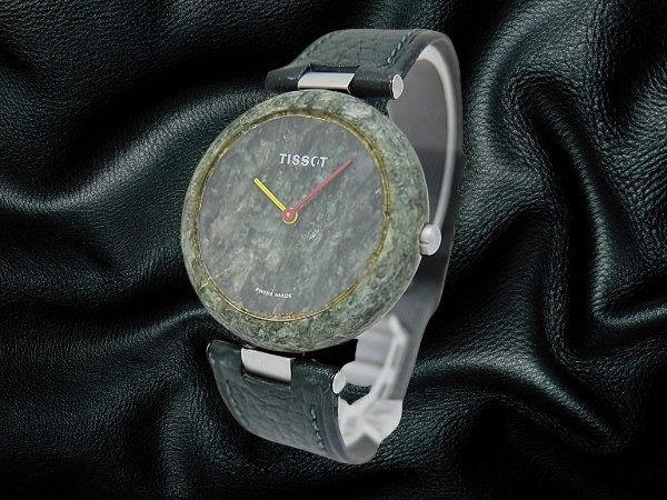 TISSOT ROCK WATCH Natural stone case Marbled green dial Ref