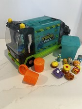 Rare Trash Pack Moose Ghost Garbage Truck And Lot Of Grossery Trash Figures Can