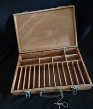 Large Vintage 45cm Artist Field Box | Wooden Storage Case with locks and key