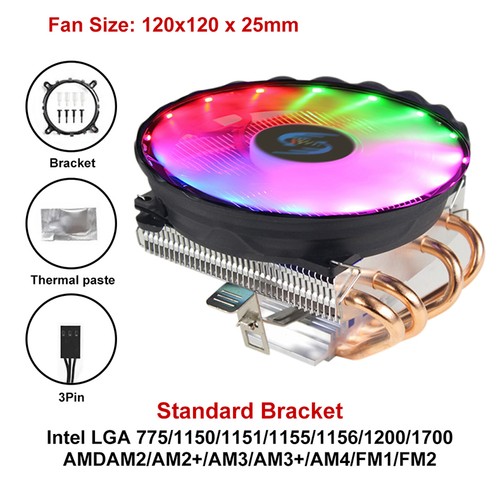 Wentylator chłodnicy procesora do Intel AMD, 3/4-pin PWM, aluminiowa podstawa, łatwa instalacja - Zdjęcie 12 z 15
