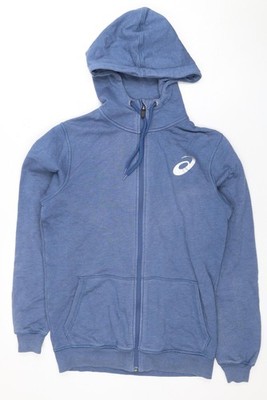 Asics Hoodie Herren UK Größe S blau durchgehender Reißverschluss