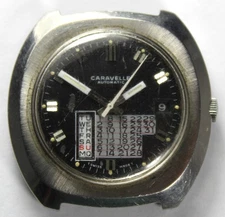 1973 Caravelle 11UOACP Automatic Monthly Calendar Watch 17j Watch - Parts/Repair