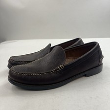 LL Bean Signature Mens Leather Slip-On Loafers Driver Moccasin Brown Size 11 D