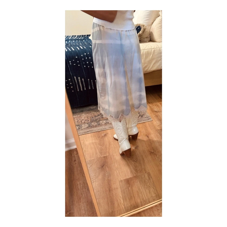 Vintage Gray Shibori Hand Dyed Shadowline Slip Skirt - Large - Image 2 of 4