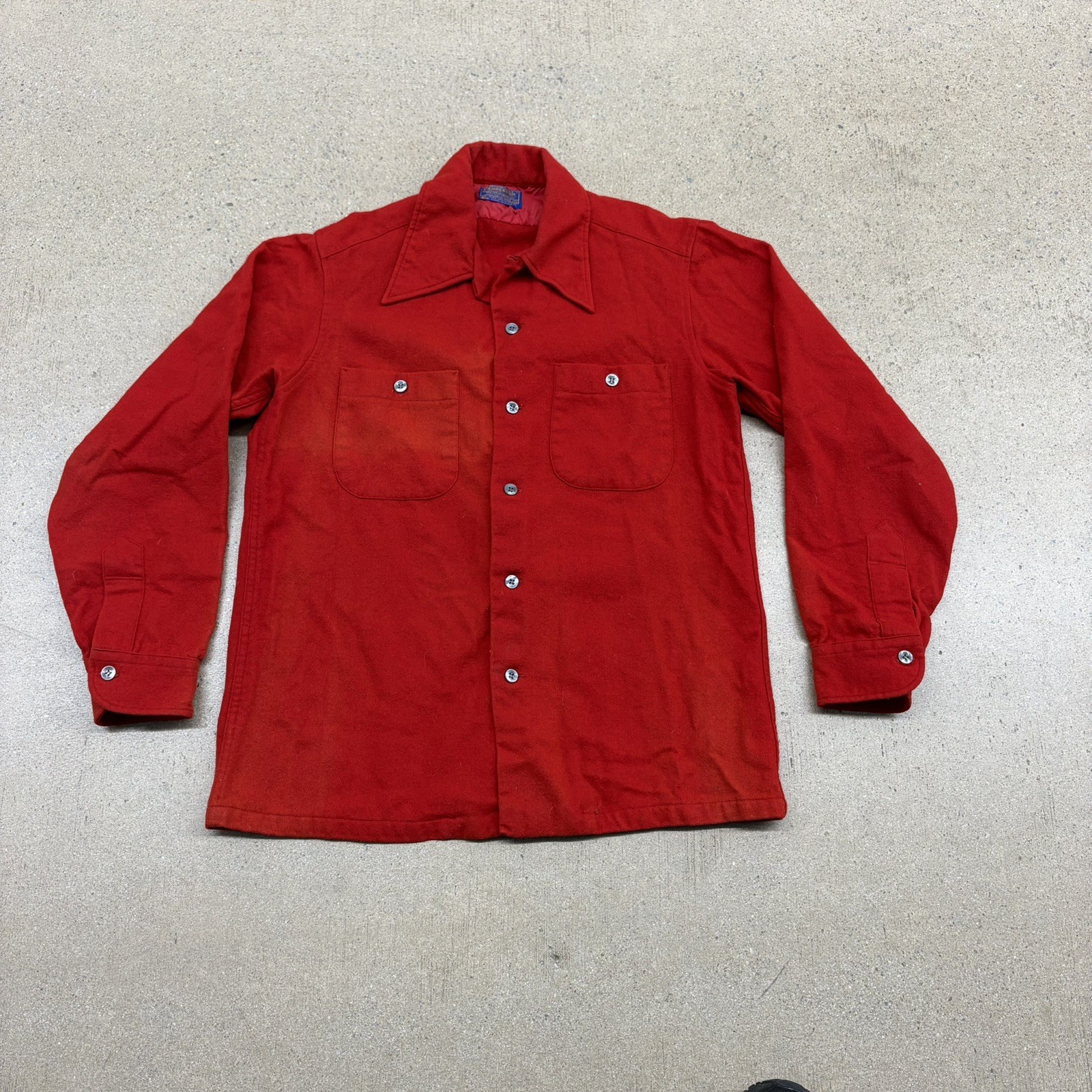 Vintage Pendleton Red Wool Loop Collar Button Up … - image 1