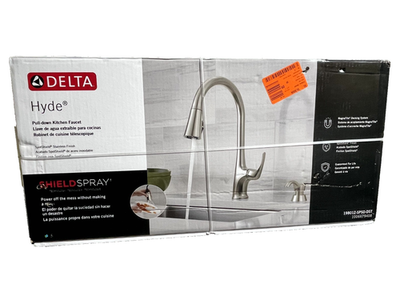 #ad Delta Hyde Pull Down Kitchen Faucet with ShieldSpray in Spotshield Stainless $119.88