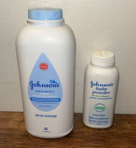 Johnson’s Aloe & Vitamin E Baby Powder Bundle - 15oz + 4oz ~80% Full, Cornstarch