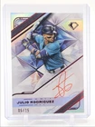 JULIO RODRIGUEZ 2025 TOPPS DIAMONDS ICONS WHITE POLY RED INK AUTO /15 Q4078