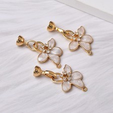 Gold Plated Flower Connector Fasteners Lock Closure Clasps DIY Jewelry Making