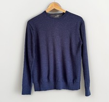 Raffi Men  s 100 Merino Wool Pullover Sweater Size Large Blue Fall Winter Layer