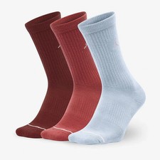  DX9632 901 Air Jordan Everyday 3 Pack Crew Socks sz L 8-12 A19