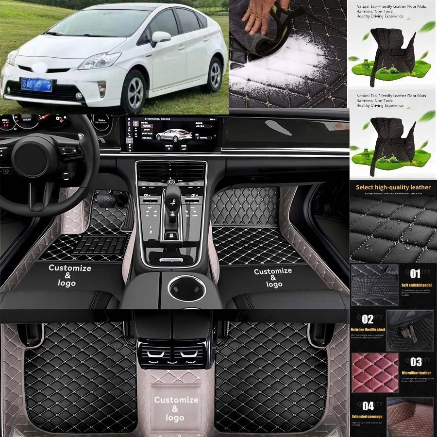 For Toyota Prius Car Floor Mats Luxury Waterproof Carpets Liners Interior Auto Foto 3 de 4