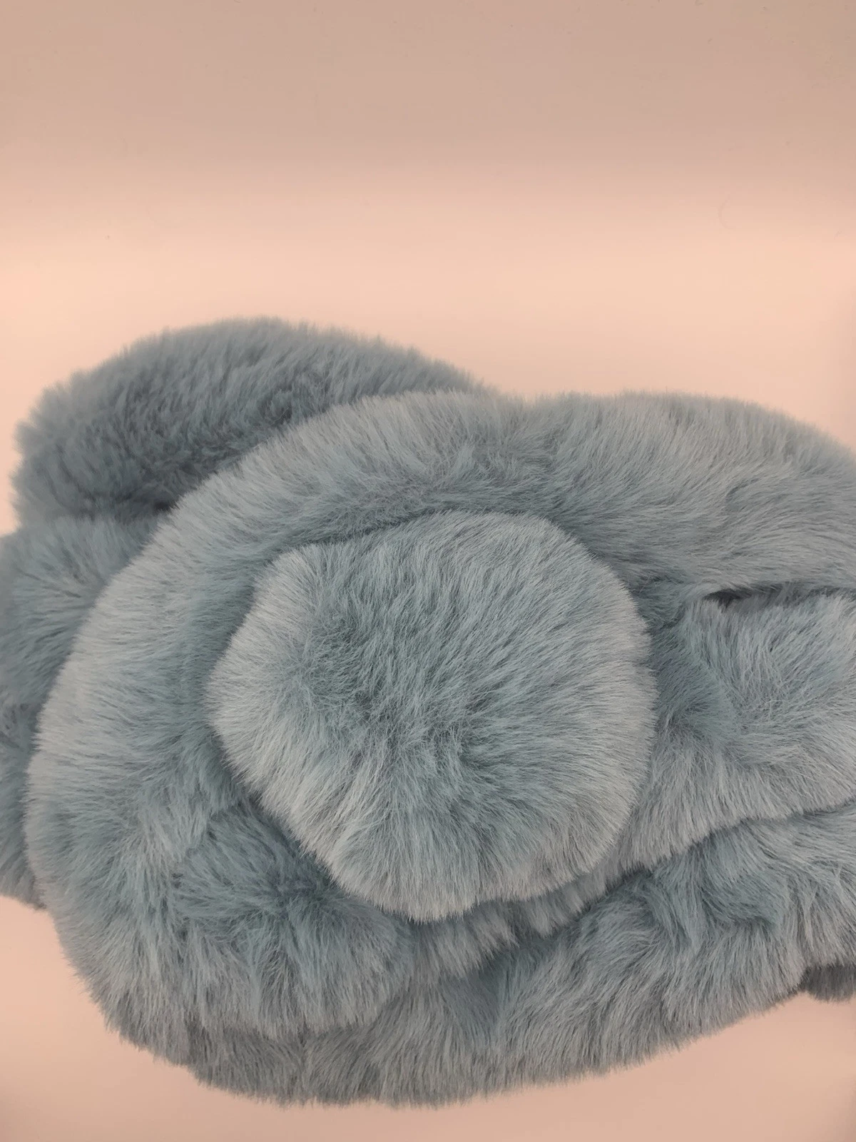 Faux Fur Neck Warmer Decorative Neck Scarf Front Opening Light Blue BNWT Freepos