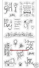 HEIDI GRACE Clear Stamps BABY It's a Boy Girl Special Delivery Sweet Pea Love