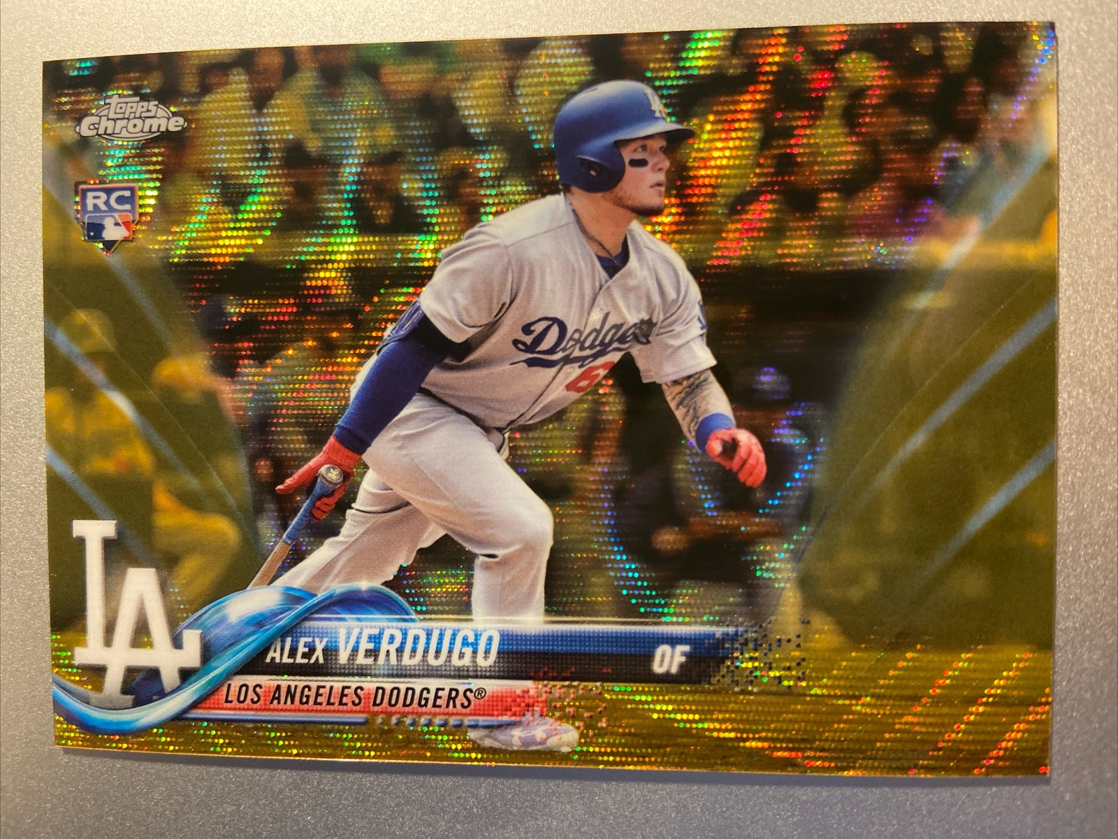 2018 Topps Chrome Alex Verdugo Gold Wave Refractor RC #d /50 YANKEES