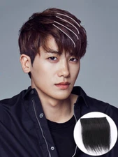 Men's 100% Real Human Hair Clip in Hair Extension Cover Thin/Loss Hairpiece