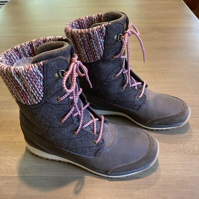 Salomon Woman s Trekker Mid Boots Climashield Pink/Brown Size 7.5
