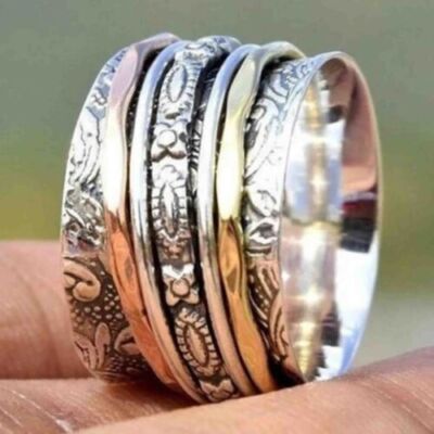 Most Popular Spinner Ring, 925 Sterling Silver Ring, Fidget Ring, Meditation Rin