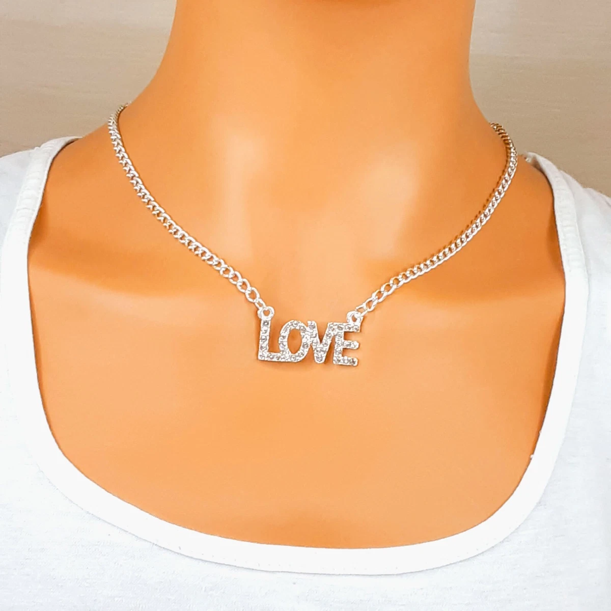 Word love best sale necklace