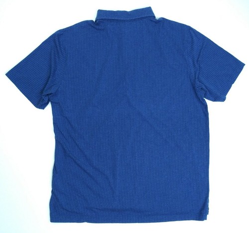 Peter Millar Pima Baumwolle Seide Elasthan S/S blau geometrisch Polo Shirt Herren Größe L " - Bild 3 von 7