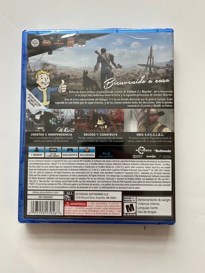 Fallout 4 Spanish Edition Playstation 4 PS4 New Sealed OOP Bethesda RPG w Poster - Image 2 of 4