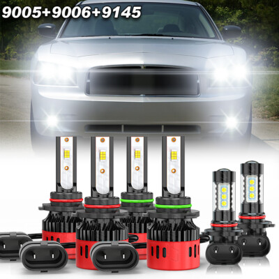 elf bar vape uk Fit Dodge Charger 2006 2007 2008 2009 6x LED Headlights Hi/Lo + Fog Lights  Kit