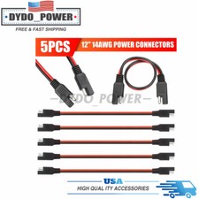 5Pcs 14 Gauge 2 Pin Quick Disconnect Polarized Wire 12" Power Connectors Cable
