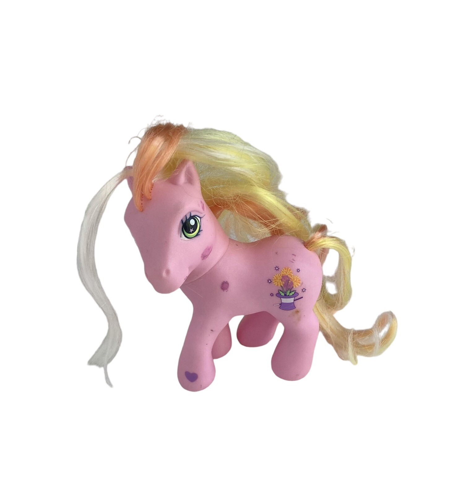 Cappello giocattolo vintage 2002 My Little Pony G3 Magic Calendula rosa MLP raro