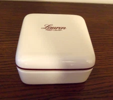 Vintage RALPH LAUREN Ceramic Box w/Lid (Empty) - Powder or Trinket Box,3.5"