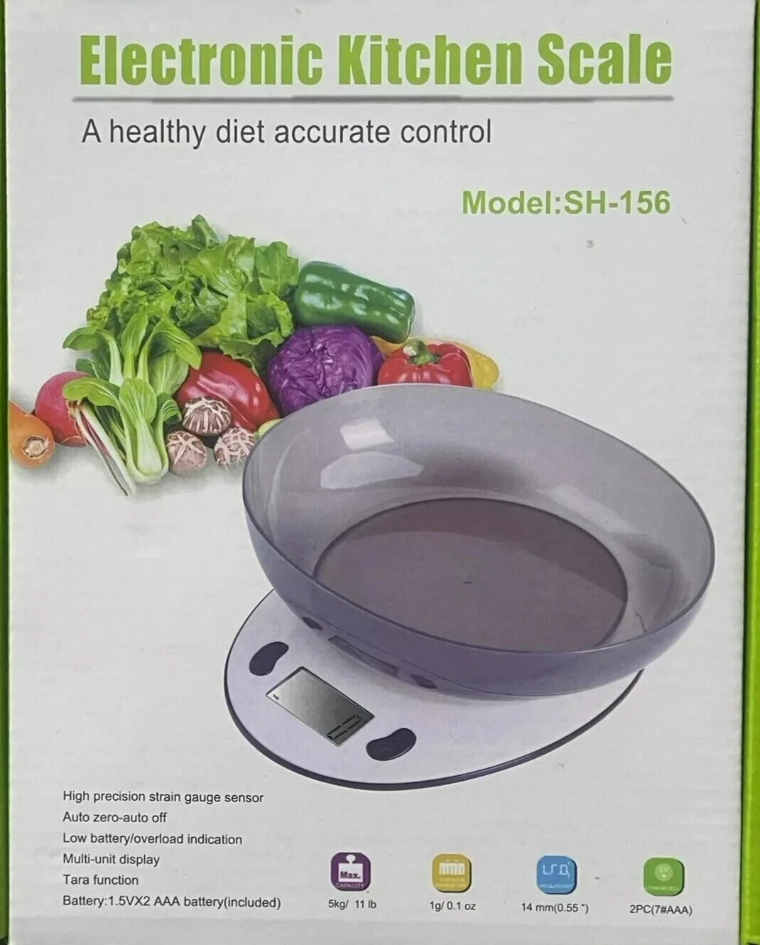 Digital LCD Electronic Kitchen Household Weighing Cooking Scale 10KG Plastic 156