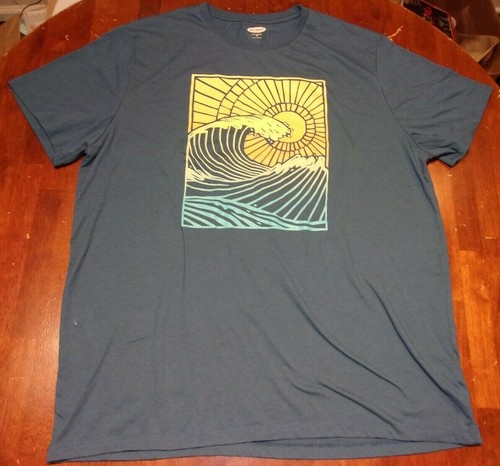 2XL Soft Washed Blue Graphic Tee 